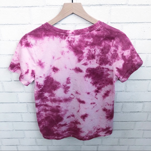 NWOT- TIE DYE V Pink Neck T Shirt - Picture 4 of 5